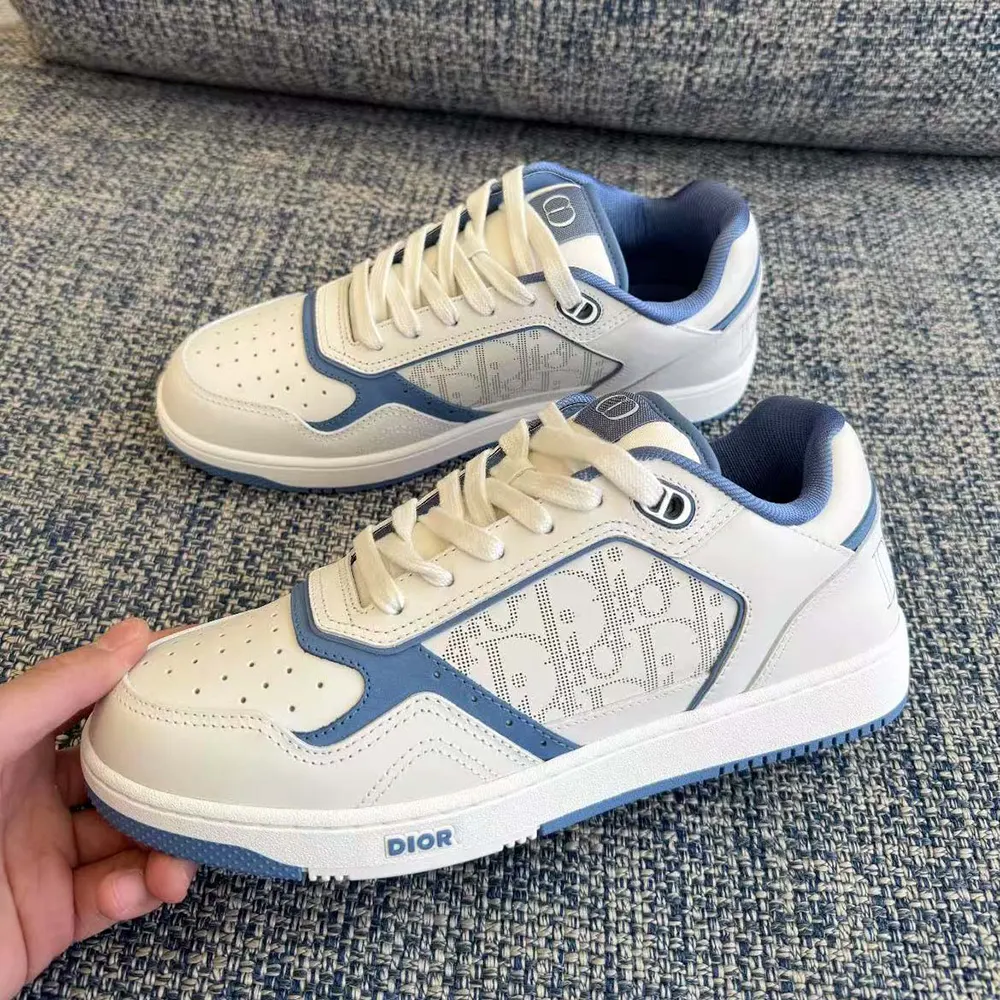 Dior Unisex Dior and Hylton Hel B27 Uptown Low-top Sneaker White and Blue - image 4