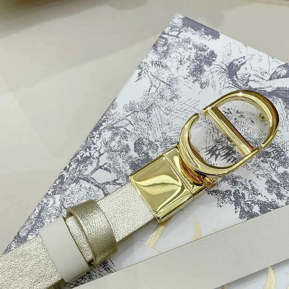 Dior Women 30 Montaigne Reversible Belt Gold-Tone and Latte Smooth Calfskin - image 7