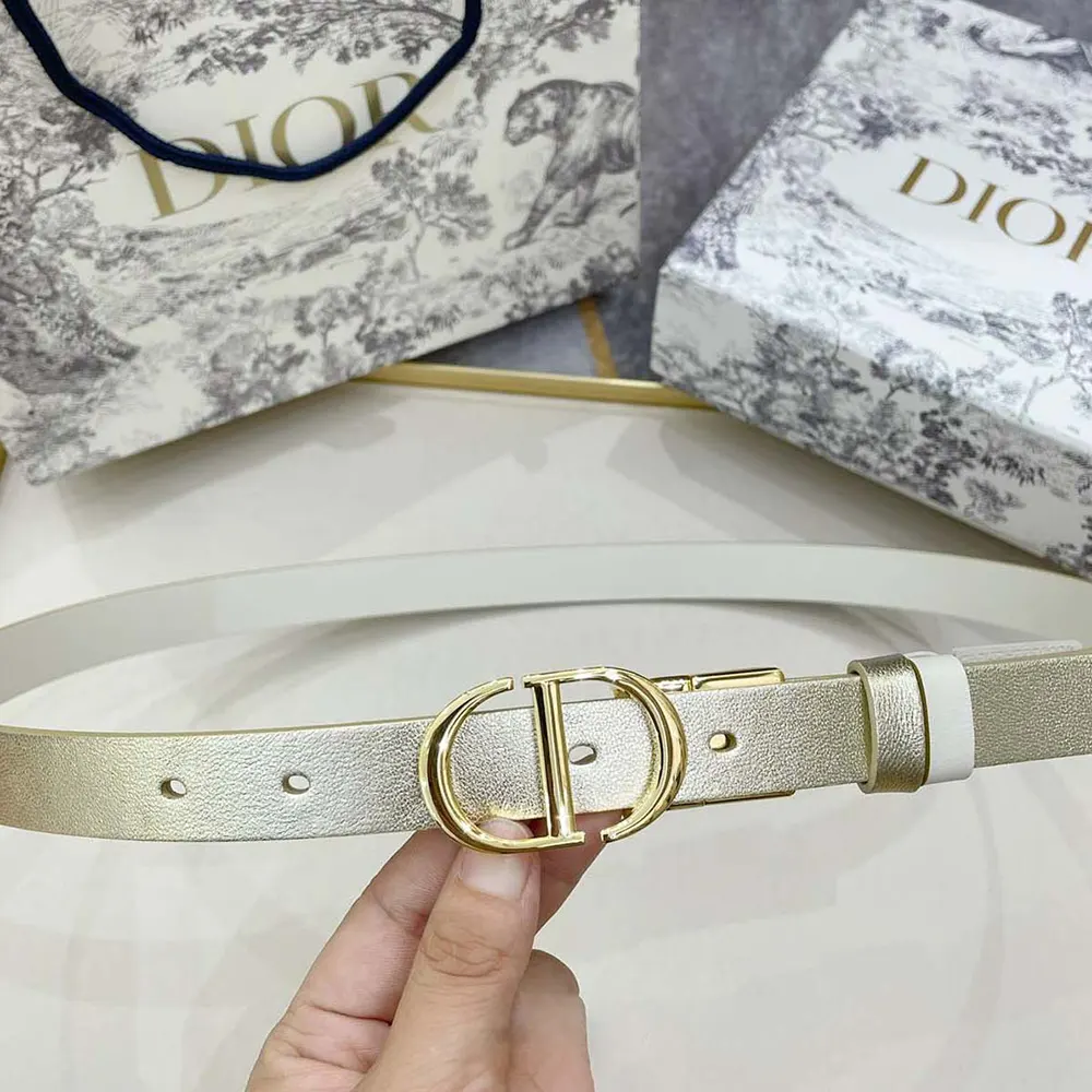 Dior Women 30 Montaigne Reversible Belt Gold-Tone and Latte Smooth Calfskin - image 5