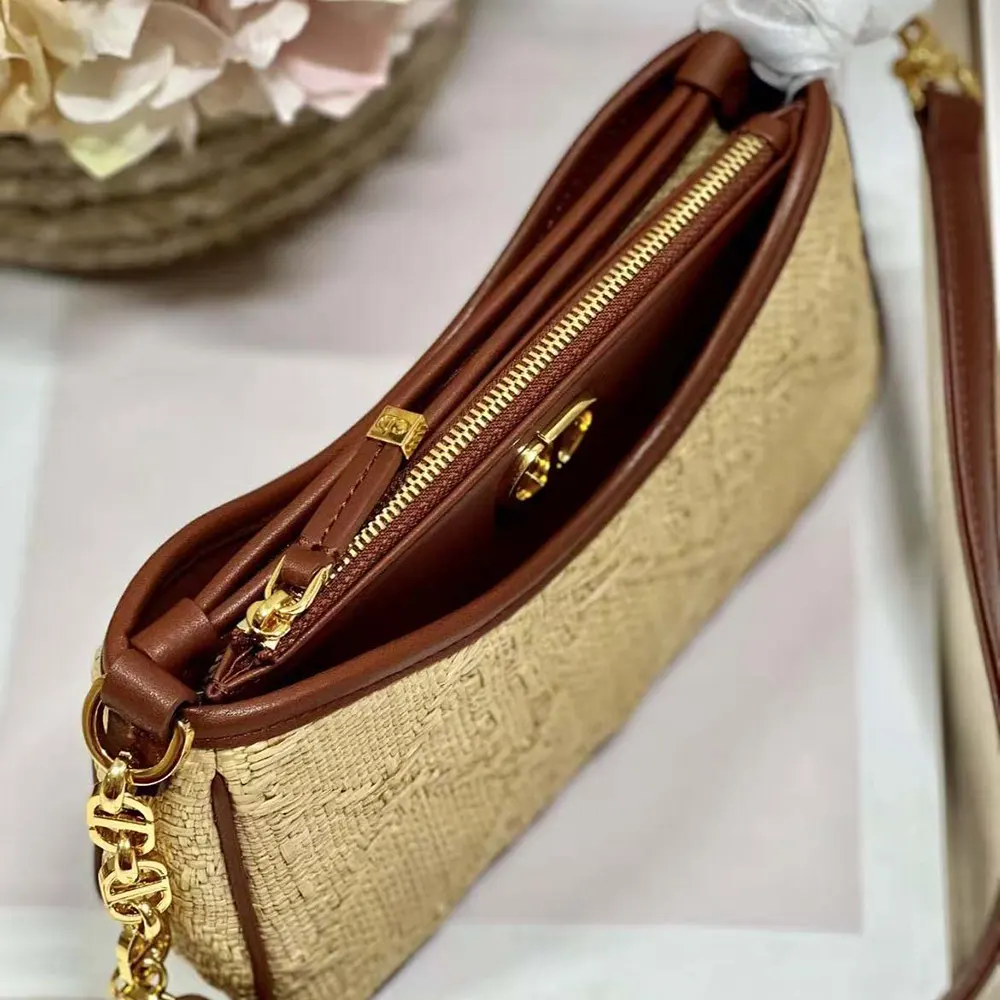 Dior Women CD 30 Montaigne Hobo Avenue Mini Bag Natural Cannage Raffia - image 4