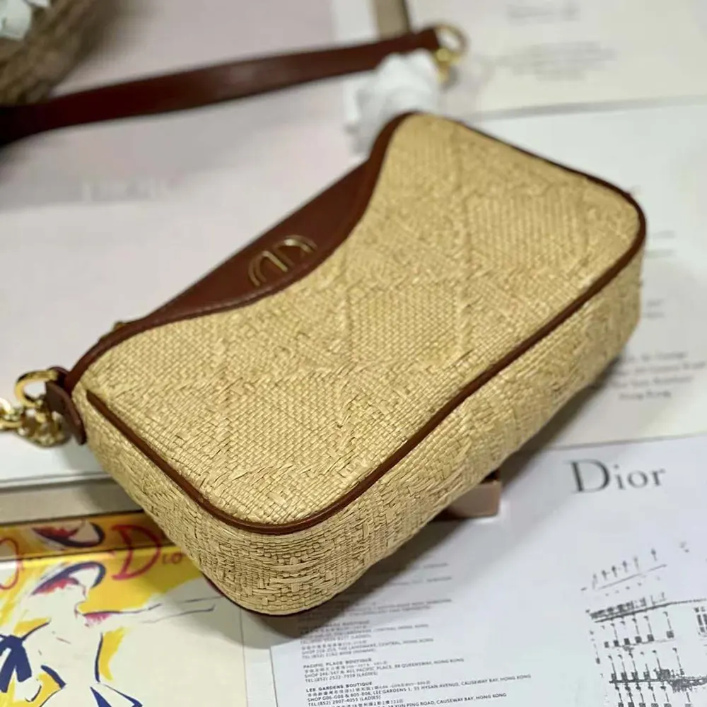 Dior Women CD 30 Montaigne Hobo Avenue Mini Bag Natural Cannage Raffia - image 6