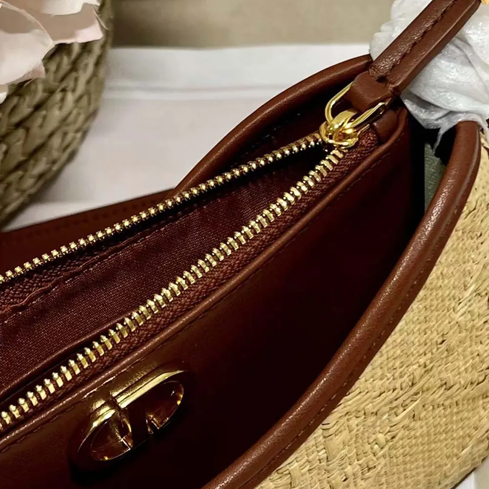 Dior Women CD 30 Montaigne Hobo Avenue Mini Bag Natural Cannage Raffia - image 9