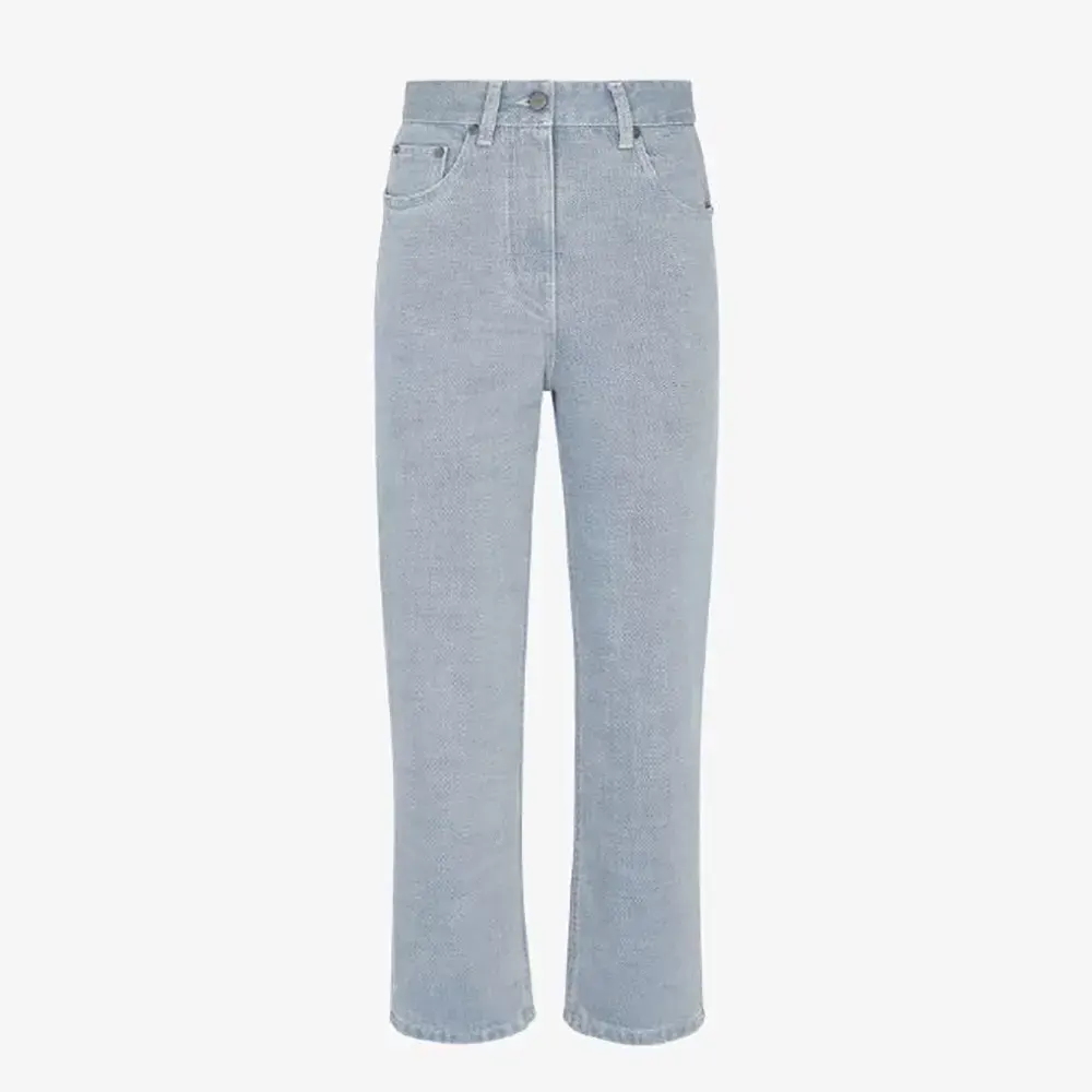 Front view of Fendi Women Long Jeans Blue Denim Pants