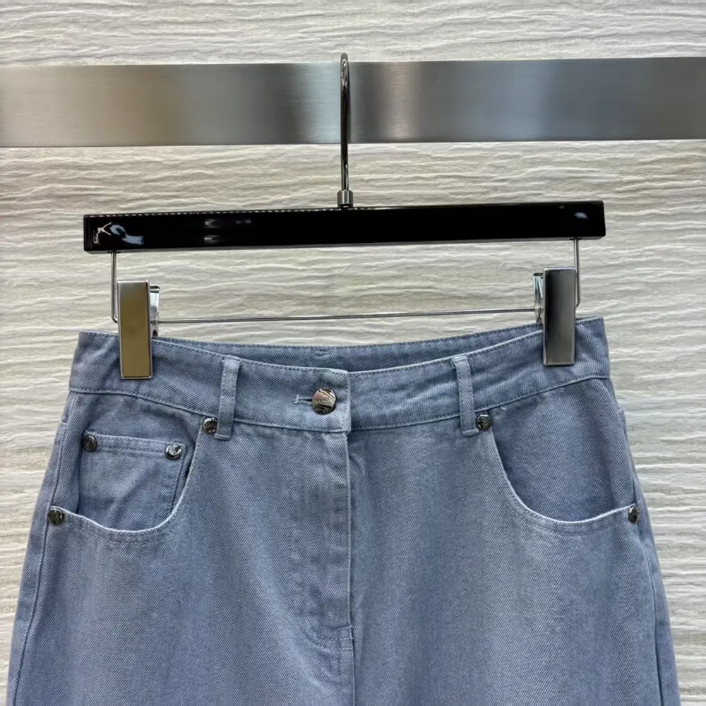 Fendi Women Long Jeans Blue Denim Pants - image 6