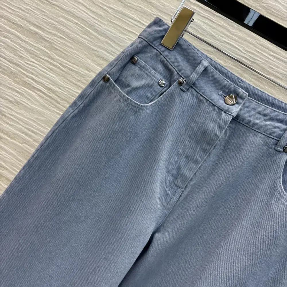 Fendi Women Long Jeans Blue Denim Pants - image 7