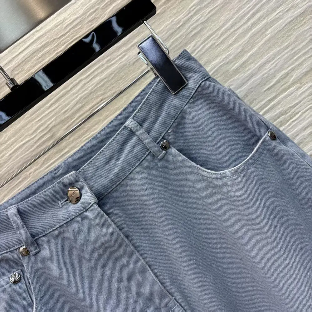 Fendi Women Long Jeans Blue Denim Pants - image 4