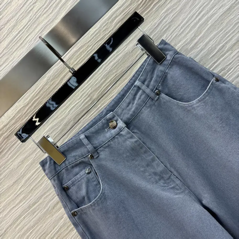 Fendi Women Long Jeans Blue Denim Pants - image 5