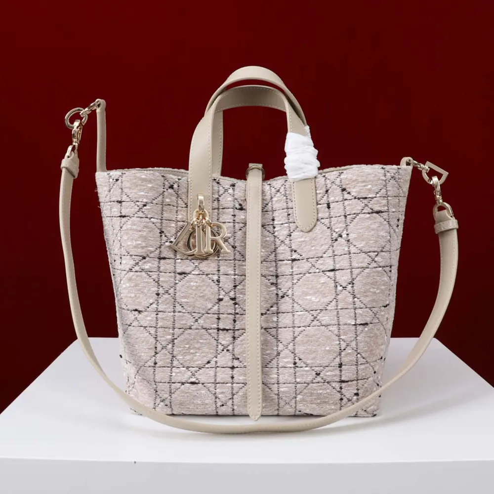 Medium Dior Toujours Vertical Tote Bag Tweed: Design, Sizes, and Care