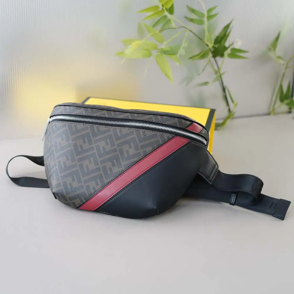 Side angle showing adjustable strap on Fendi Men Diagonal Belt Bag