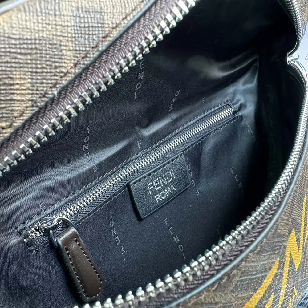Fendi Men Diagonal Belt Bag Leather-Yellow - image 10