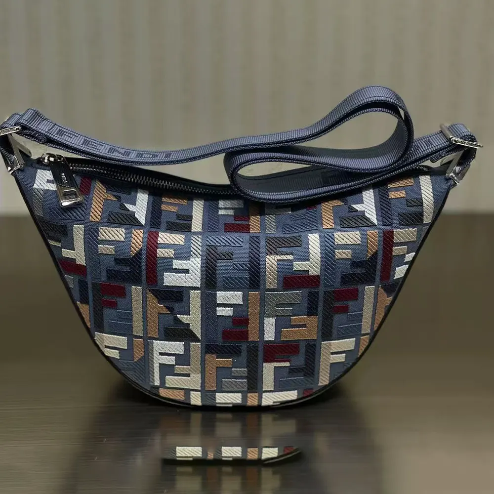 Fendi Men Roma Leather Fendi Melon Small Fabric Blue - image 5
