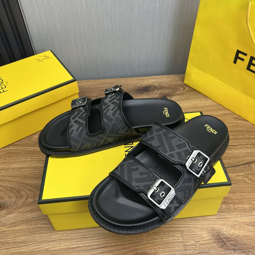 Fendi Unisex Feel Sandals FF Jacquard Fabric Sandals - image 4