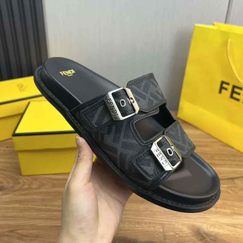 Fendi Unisex Feel Sandals FF Jacquard Fabric Sandals - image 8