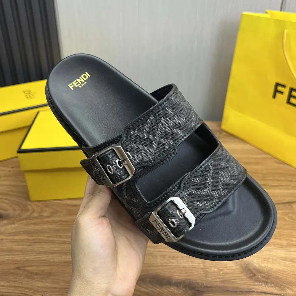 Fendi Unisex Feel Sandals FF Jacquard Fabric Sandals - image 7