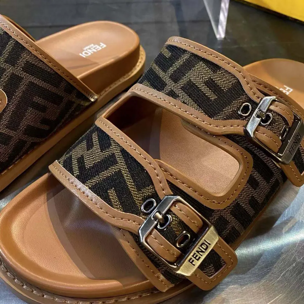 Fendi Unisex Feel Sandals FF Jacquard Fabric Sandals - image 5