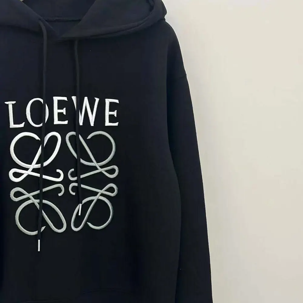Side angle showing silhouette of Loewe Men Anagram Regular Fit Hoodie