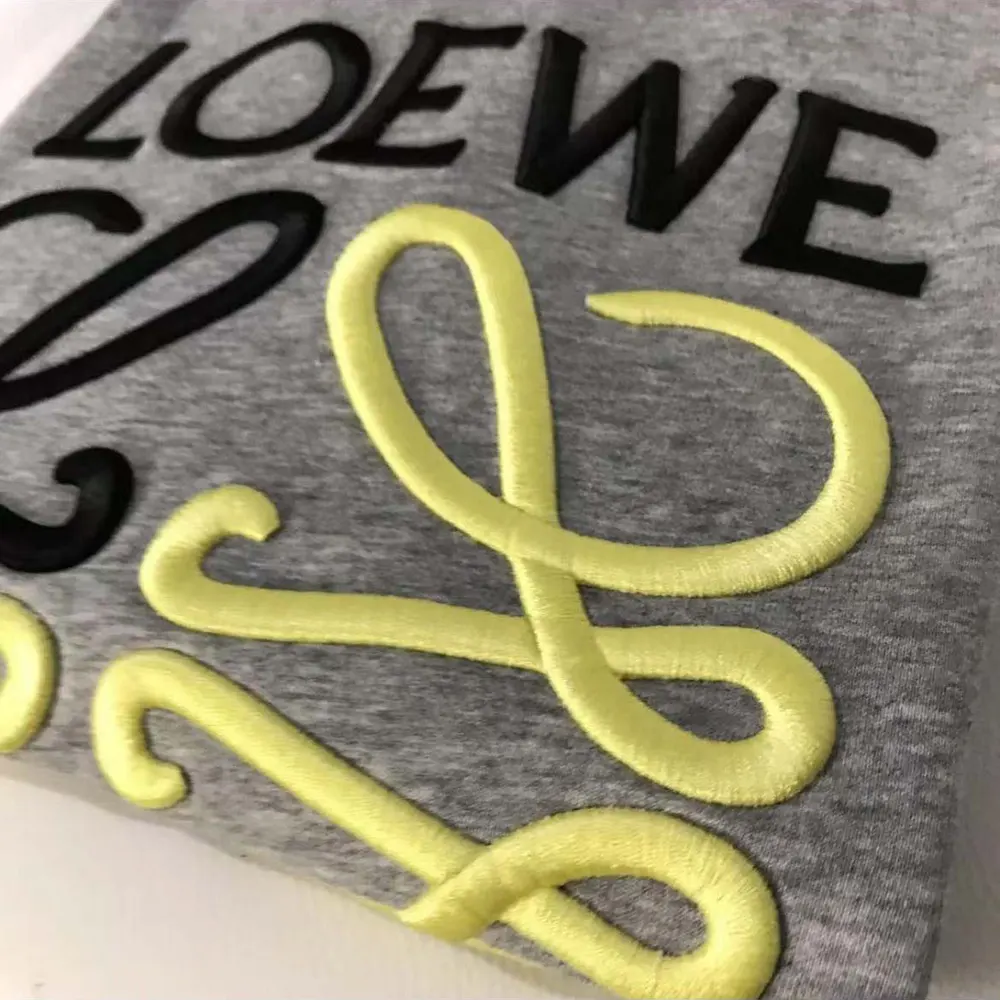Loewe Men Anagram Regular Fit Sweatshirt in Cotton-Gray/Yellow - image 4