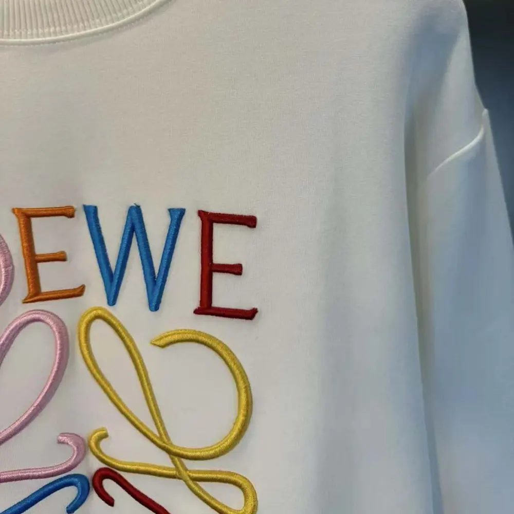 Loewe Men Anagram Regular Fit Sweatshirt in Cotton-White/Red - image 6