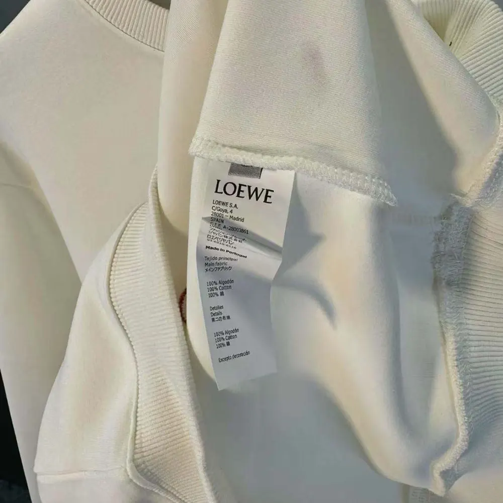 Loewe Men Anagram Regular Fit Sweatshirt in Cotton-White/Red - image 8