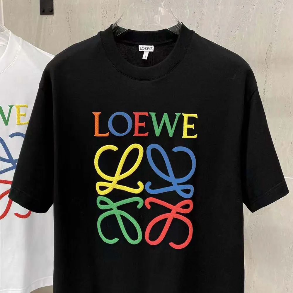 Loewe Men Glitch Anagram T-shirt in Cotton-Black/Red - image 4