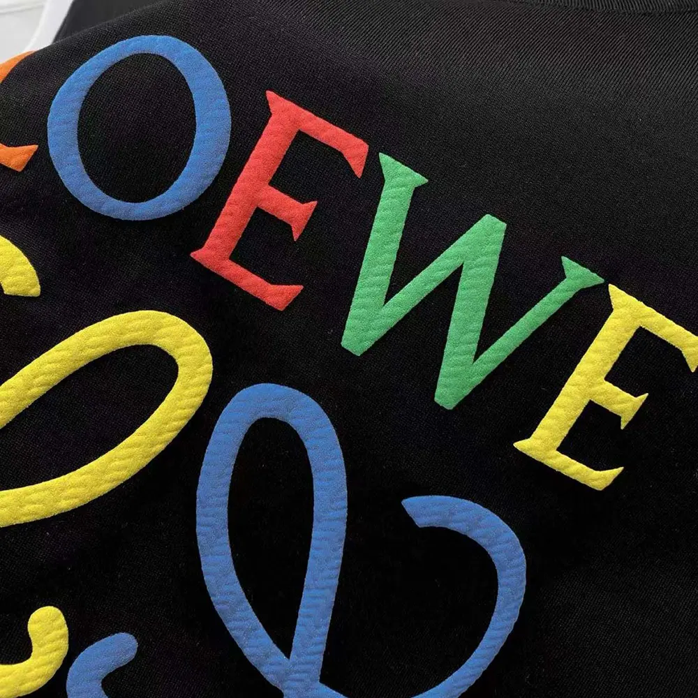 Loewe Men Glitch Anagram T-shirt in Cotton-Black/Red - image 6