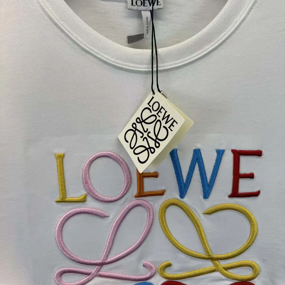 Loewe Men Glitch Anagram T-shirt in Cotton-White/Red - image 5