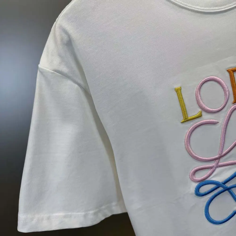 Loewe Men Glitch Anagram T-shirt in Cotton-White/Red - image 4
