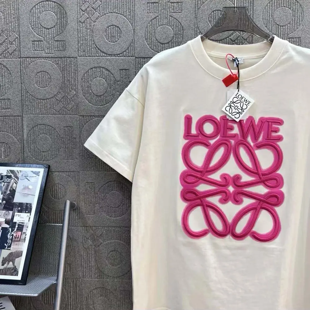 Loewe Men LOEWE Neon T-shirt in Cotton-White/Pink - image 5