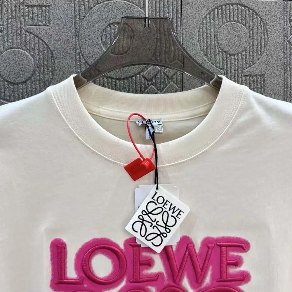 Loewe Men LOEWE Neon T-shirt in Cotton-White/Pink - image 7