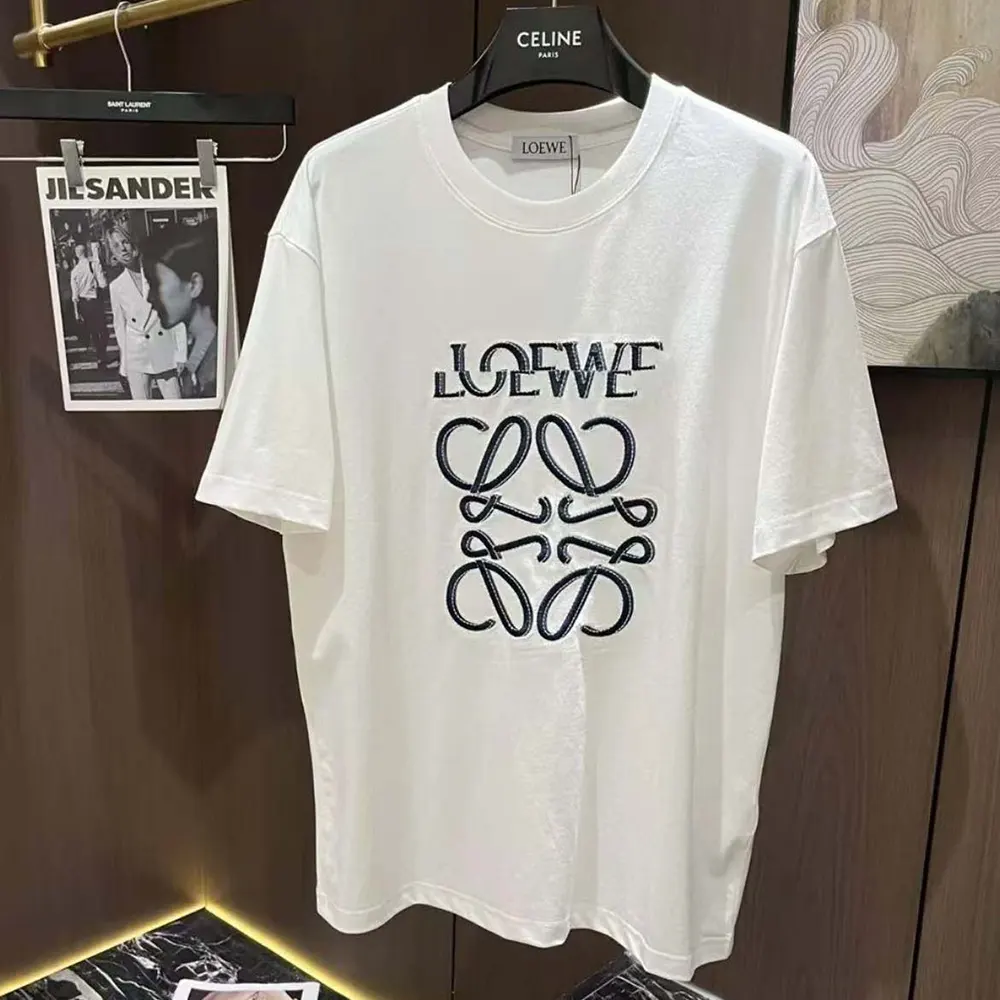 Close-up of black contrast trim on Loewe Men Loose Fit T-shirt