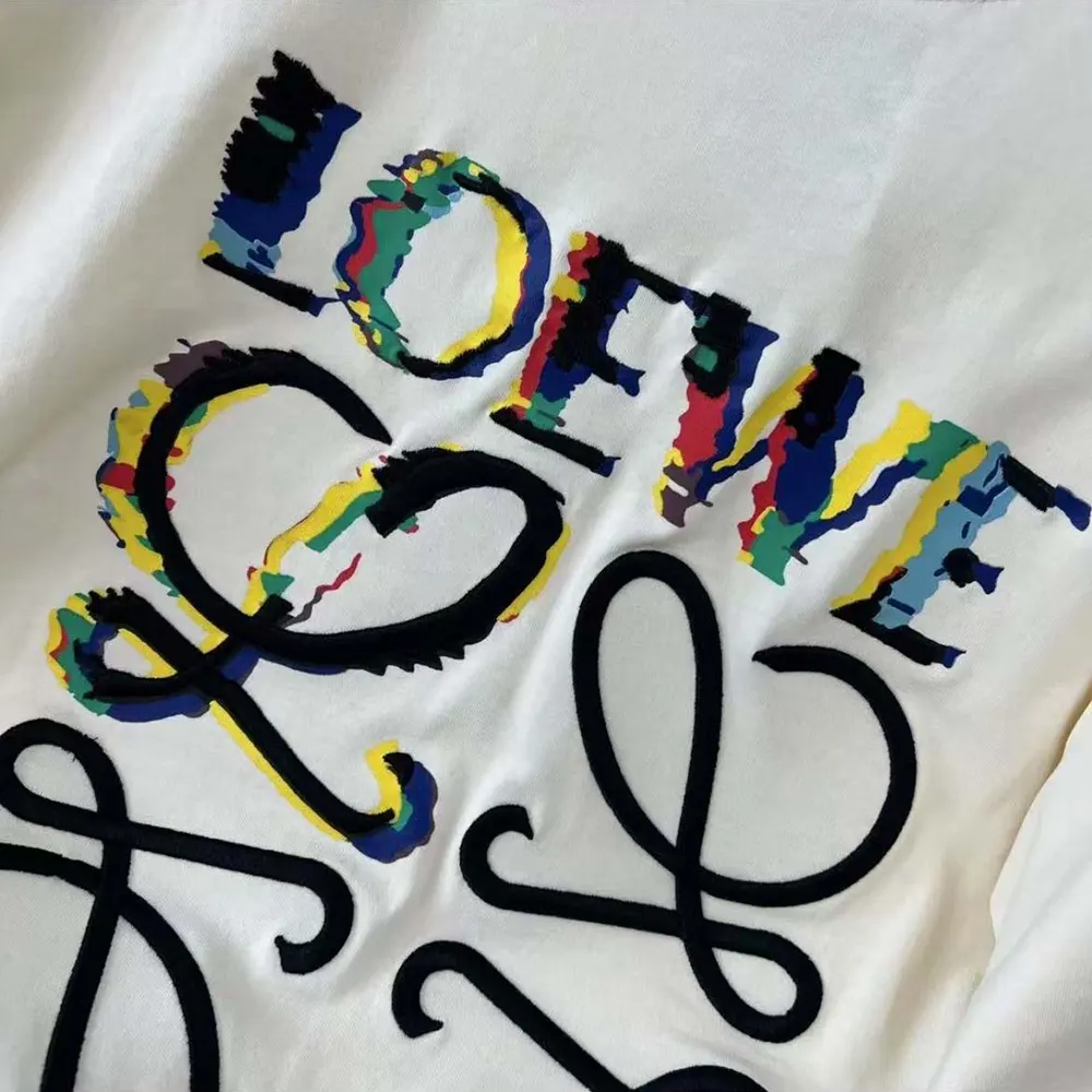 Loewe Men Loose Fit T-shirt in Cotton-White/Black - image 5