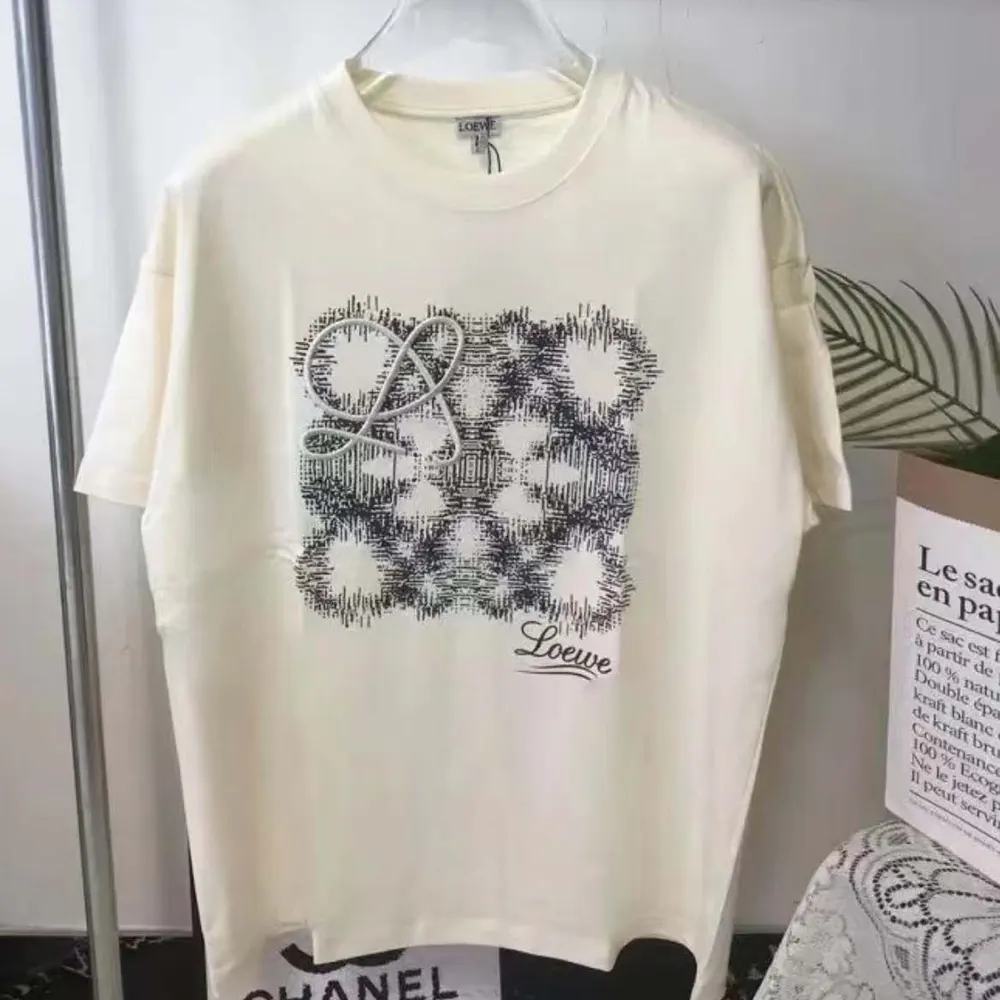 Front view of Loewe Men Short Sleeve T-shirts in Cotton-White