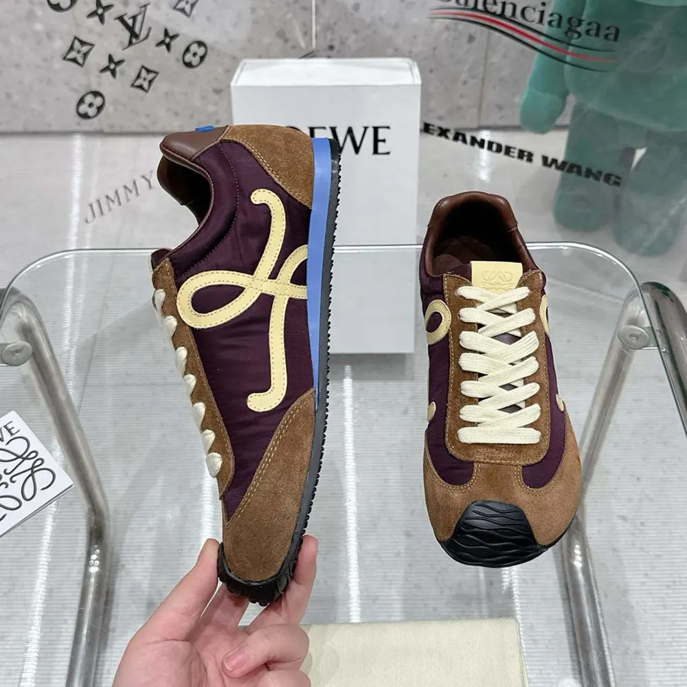 Loewe Unisex Ballet Runner 2.0 in Nylon and Calfskin-Brown - image 4