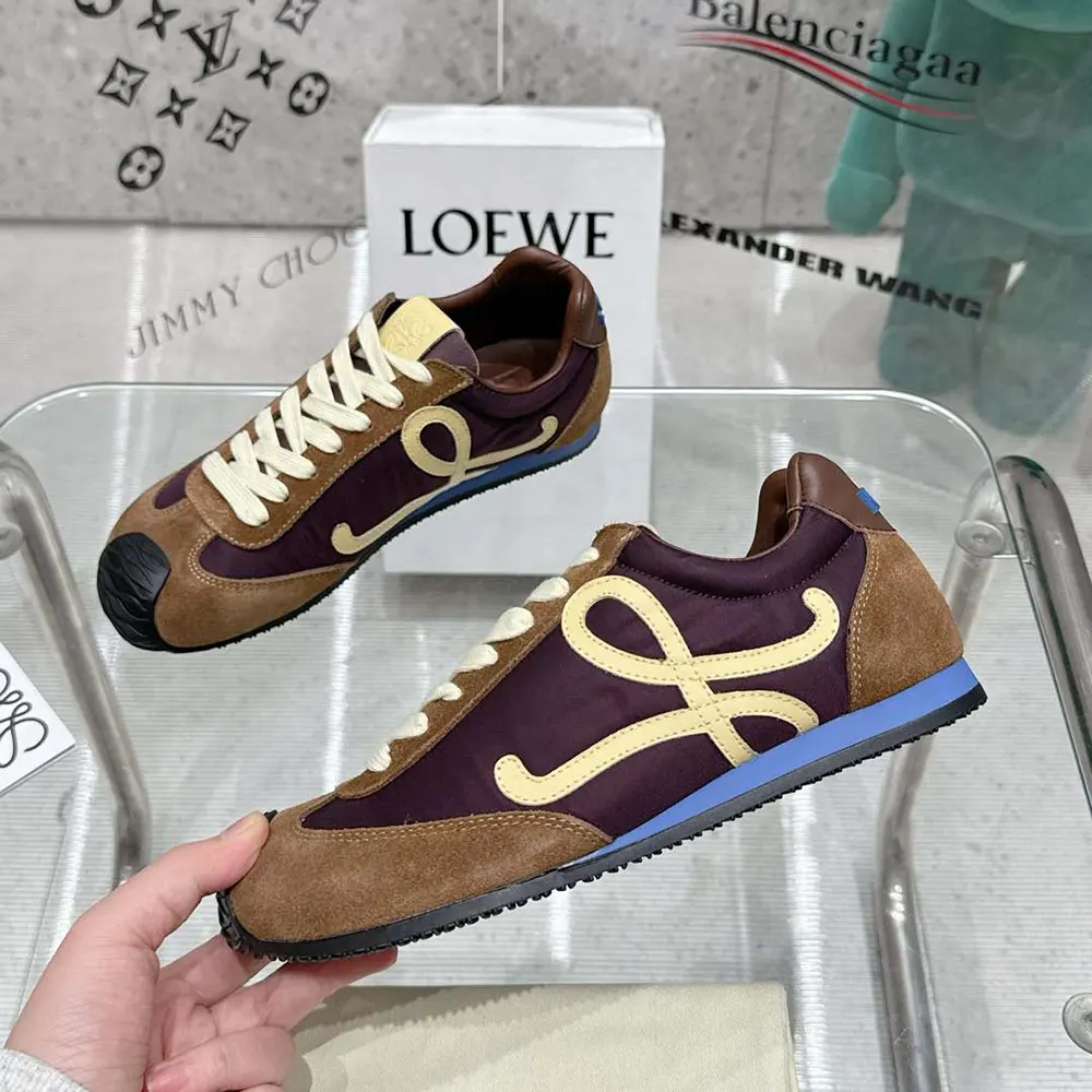 Loewe Unisex Ballet Runner 2.0 in Nylon and Calfskin-Brown - image 5