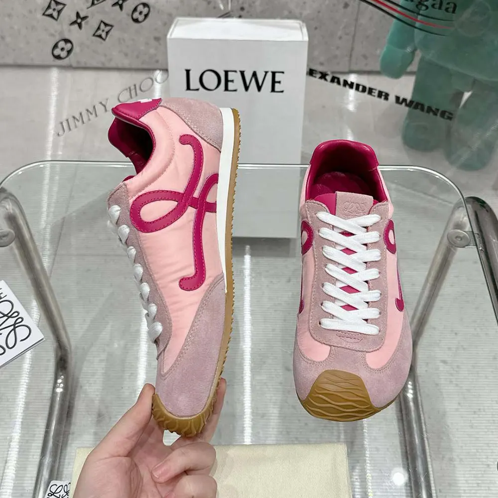 Loewe Unisex Ballet Runner 2.0 in Nylon and Calfskin-Pink - image 4