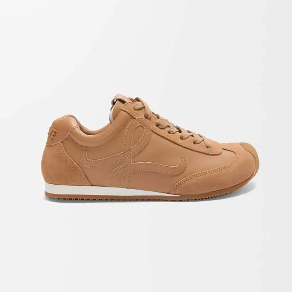 Side profile of Loewe Unisex Ballet Runner 2.0 in Soft Calfskin-Brown