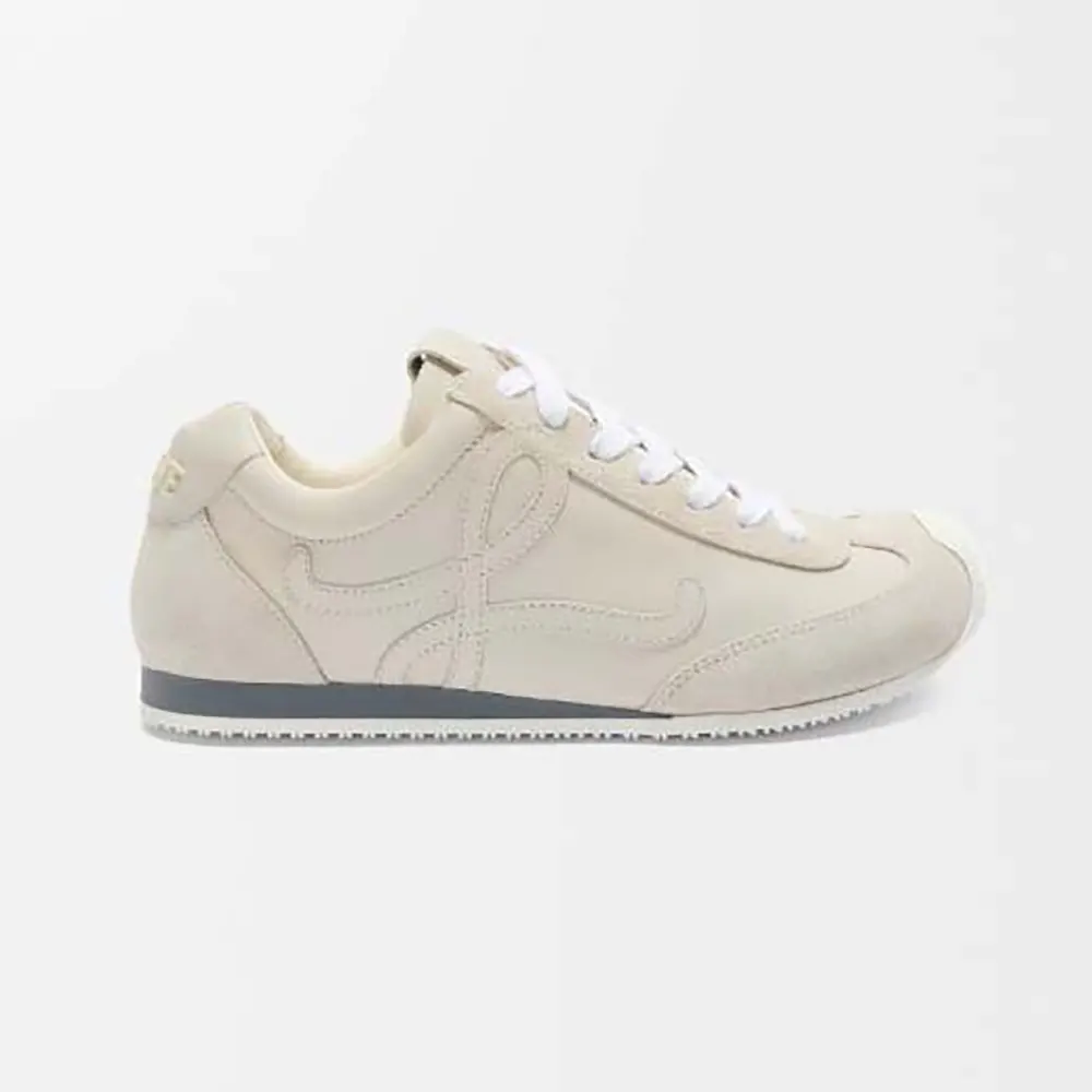 Side view of Loewe Unisex Ballet Runner 2.0 in Soft Calfskin-White