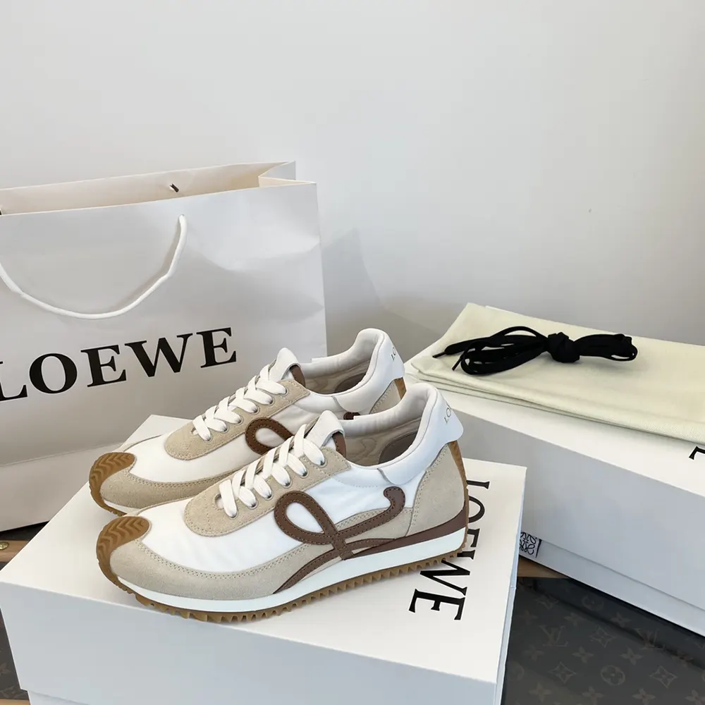 Loewe Unisex Flow Runner in Nylon and Suede-Chocolate - image 8