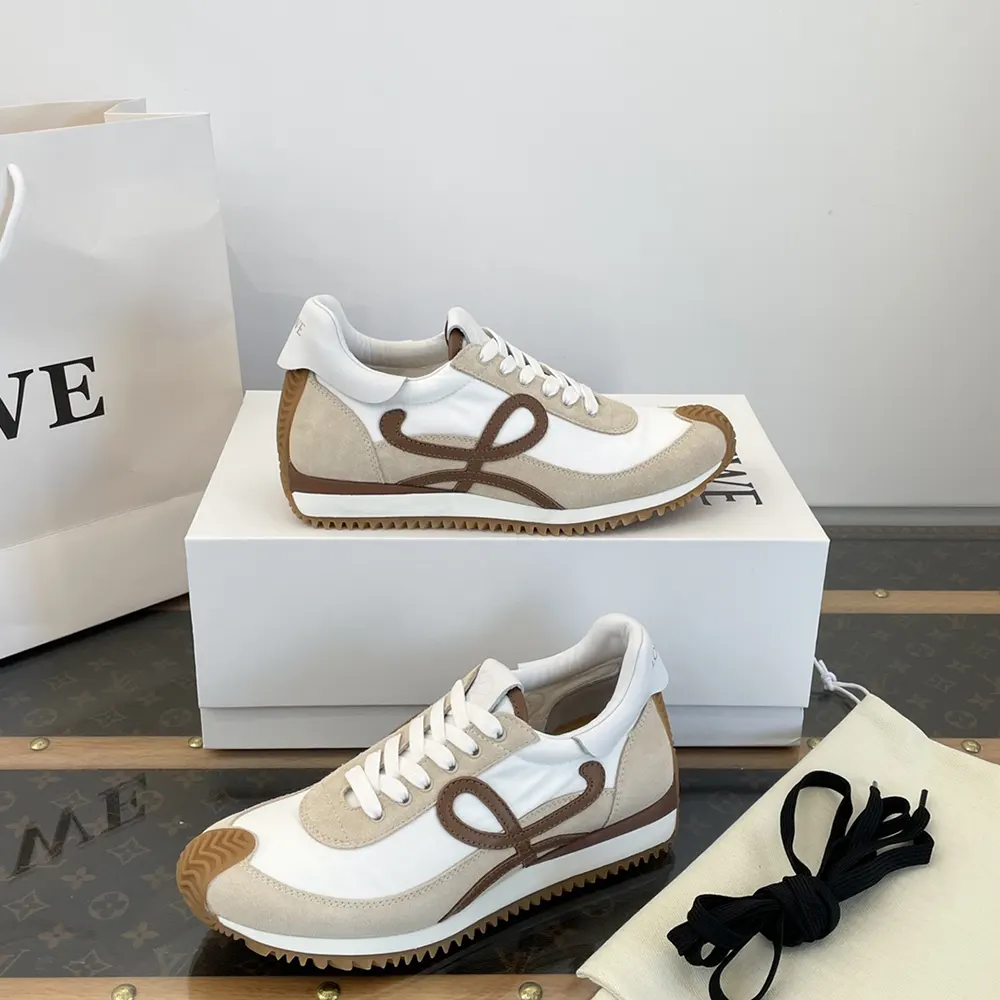 Loewe Unisex Flow Runner in Nylon and Suede-Chocolate - image 5