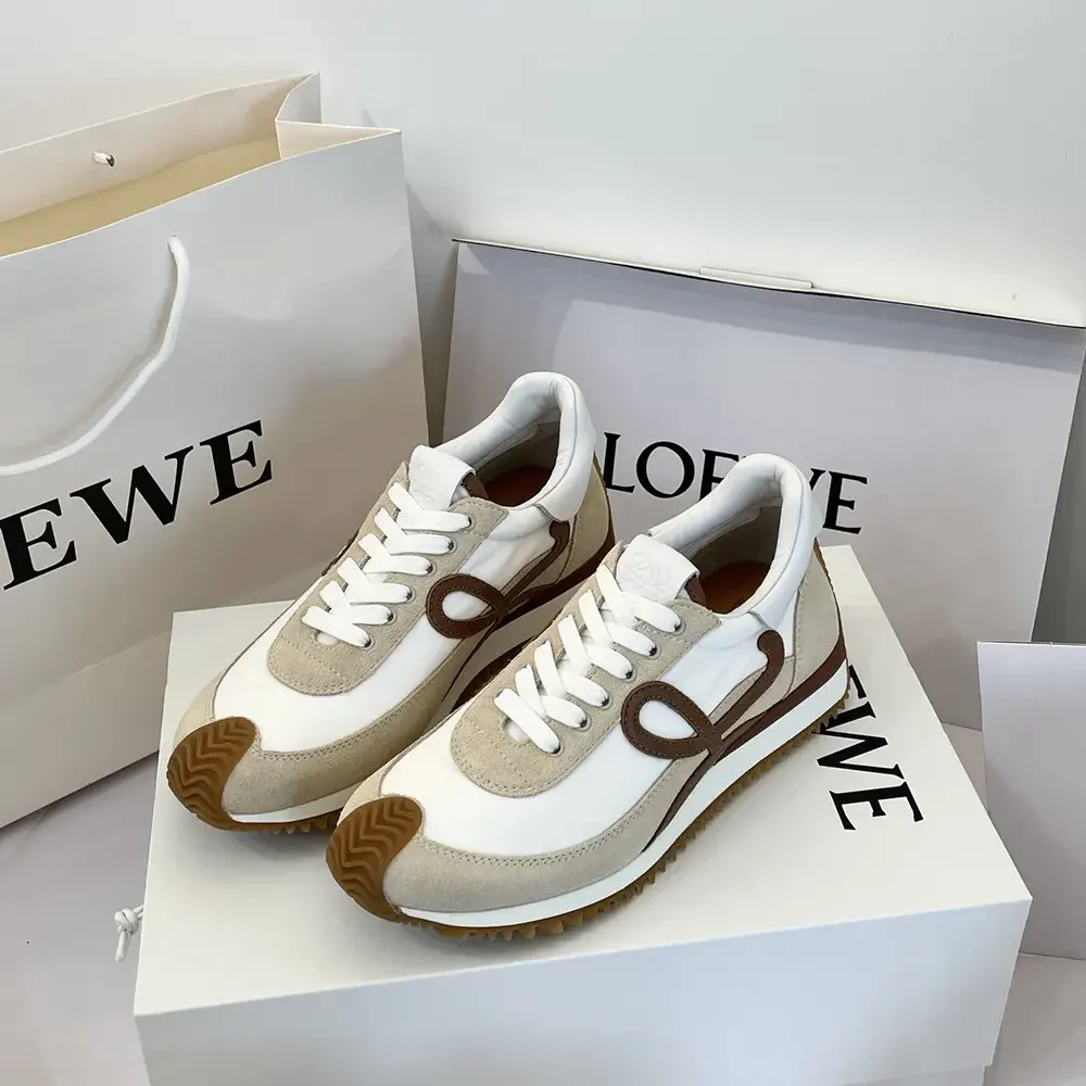 Loewe Unisex Flow Runner in Nylon and Suede-Chocolate - image 7