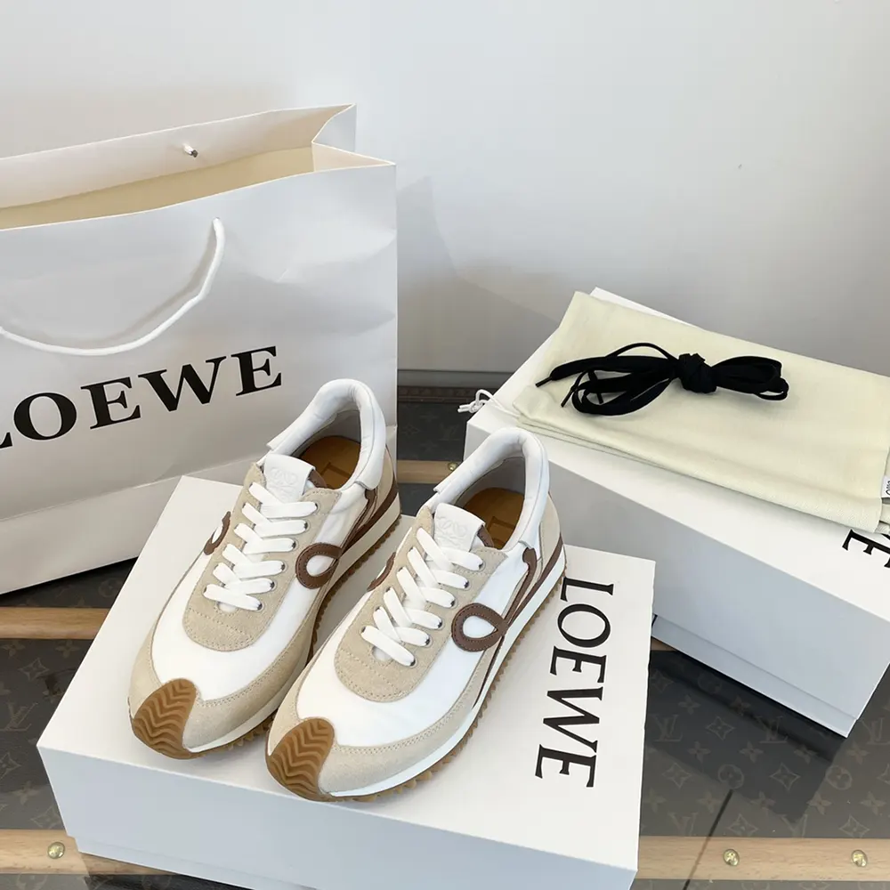 Loewe Unisex Flow Runner in Nylon and Suede-Chocolate - image 4