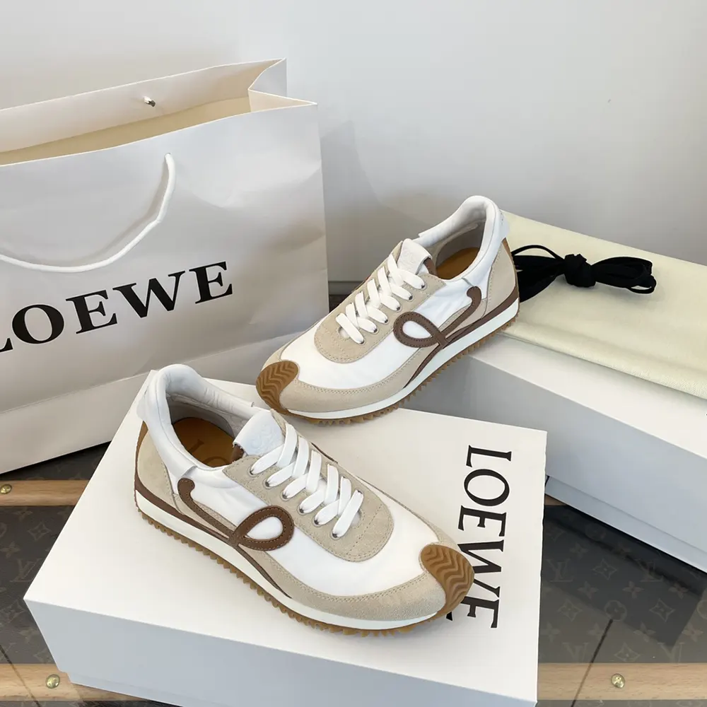 Loewe Unisex Flow Runner in Nylon and Suede-Chocolate - image 6