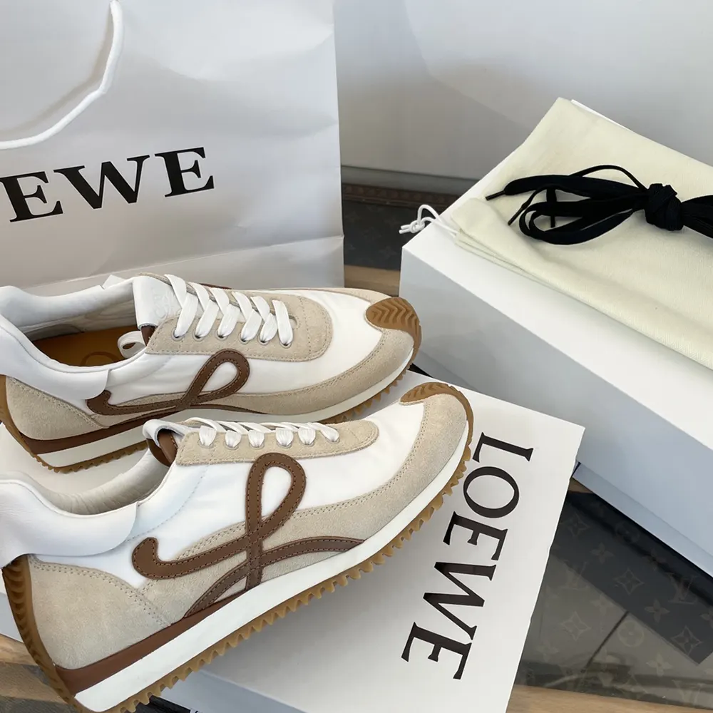 Loewe Unisex Flow Runner in Nylon and Suede-Chocolate - image 10
