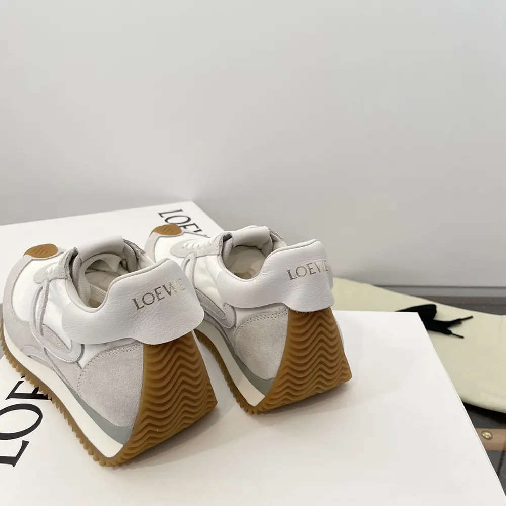 Loewe Unisex Flow Runner in Nylon and Suede-White - image 10