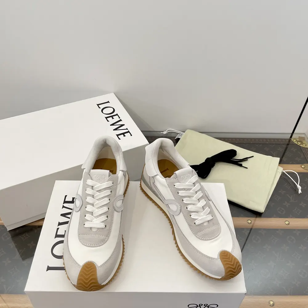 Loewe Unisex Flow Runner in Nylon and Suede-White - image 5