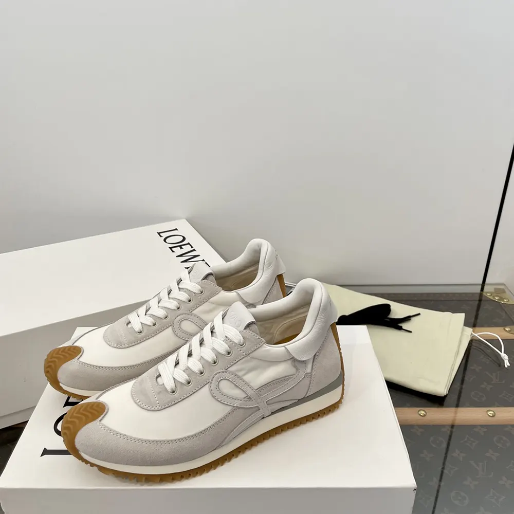 Loewe Unisex Flow Runner in Nylon and Suede-White - image 9