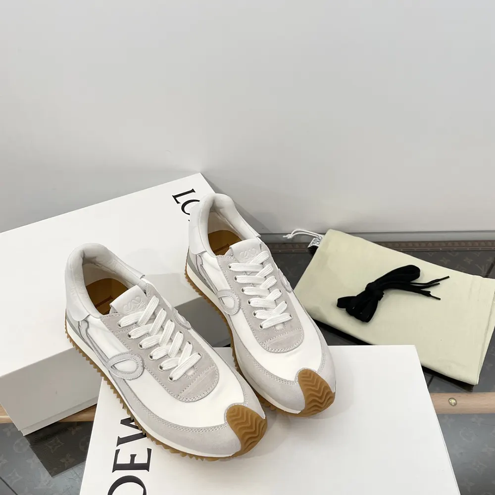 Loewe Unisex Flow Runner in Nylon and Suede-White - image 6