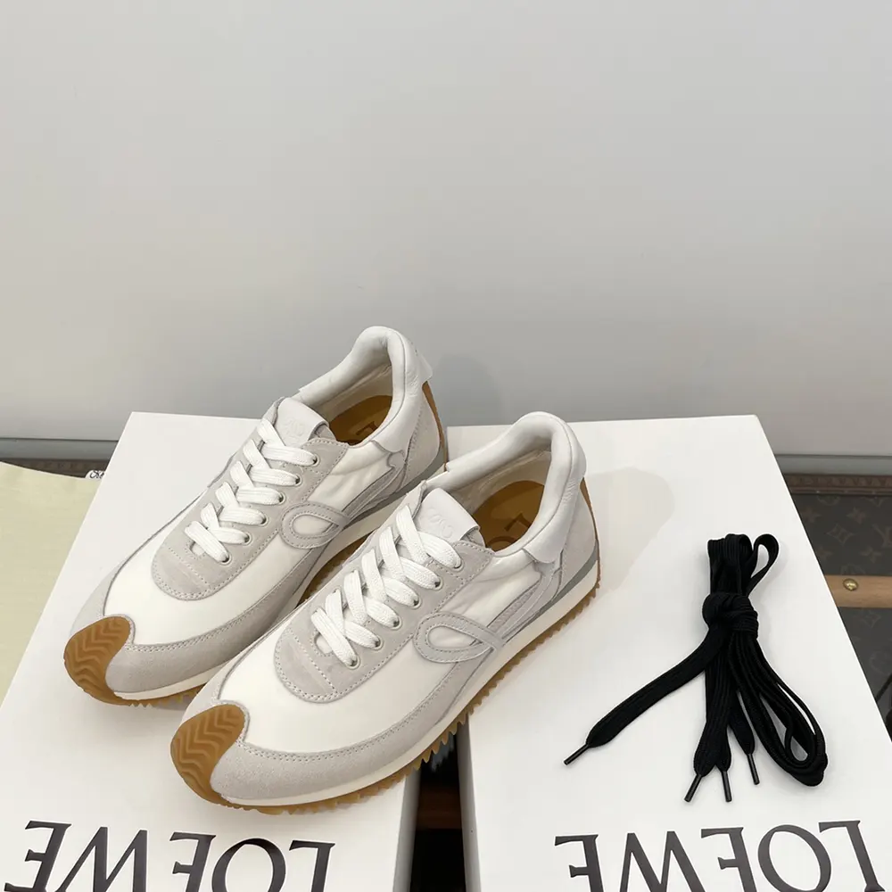 Loewe Unisex Flow Runner in Nylon and Suede-White - image 7