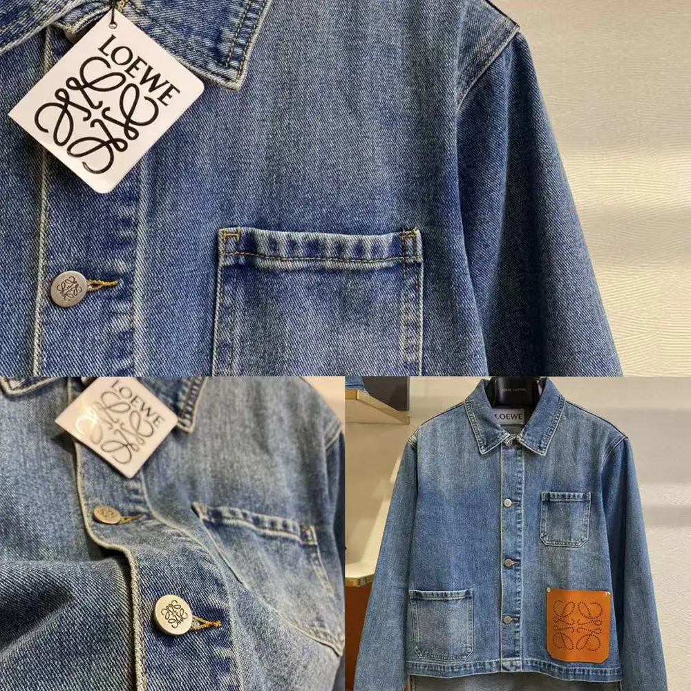 Loewe Women Anagram Short Jacket in Denim-Navy - image 5