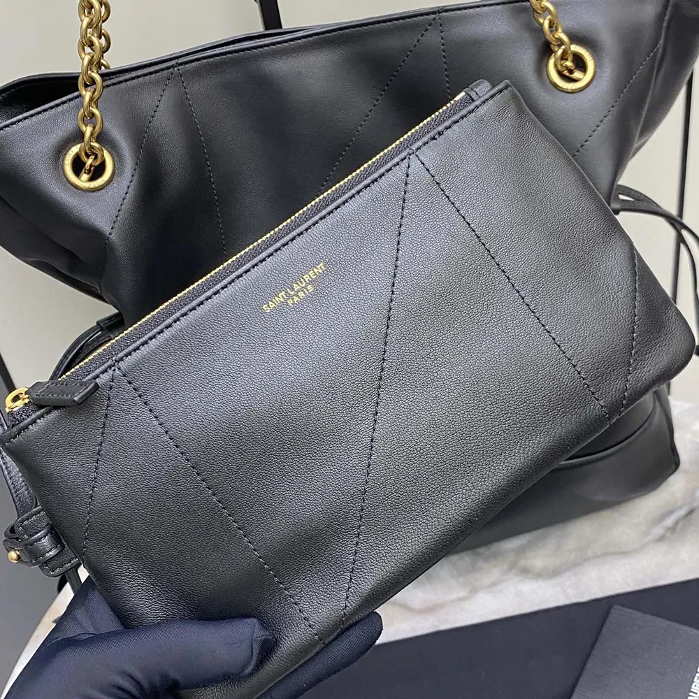 Saint Laurent YSL Women Jamie Shopping in Lambskin-Black - image 6